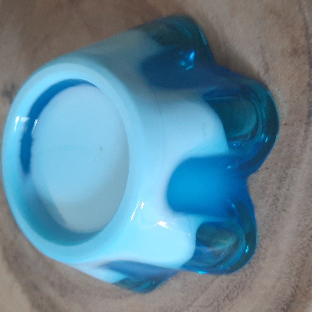 Blue Art Glass Ashtray - Picture 5 of 5
